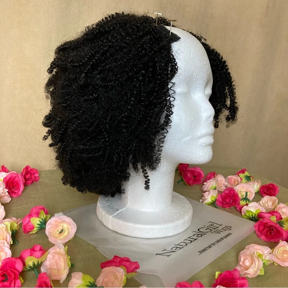 NWOT Natural Girl Wigs, Faux Naturale U-part Wig, Color 1B, 18 inches